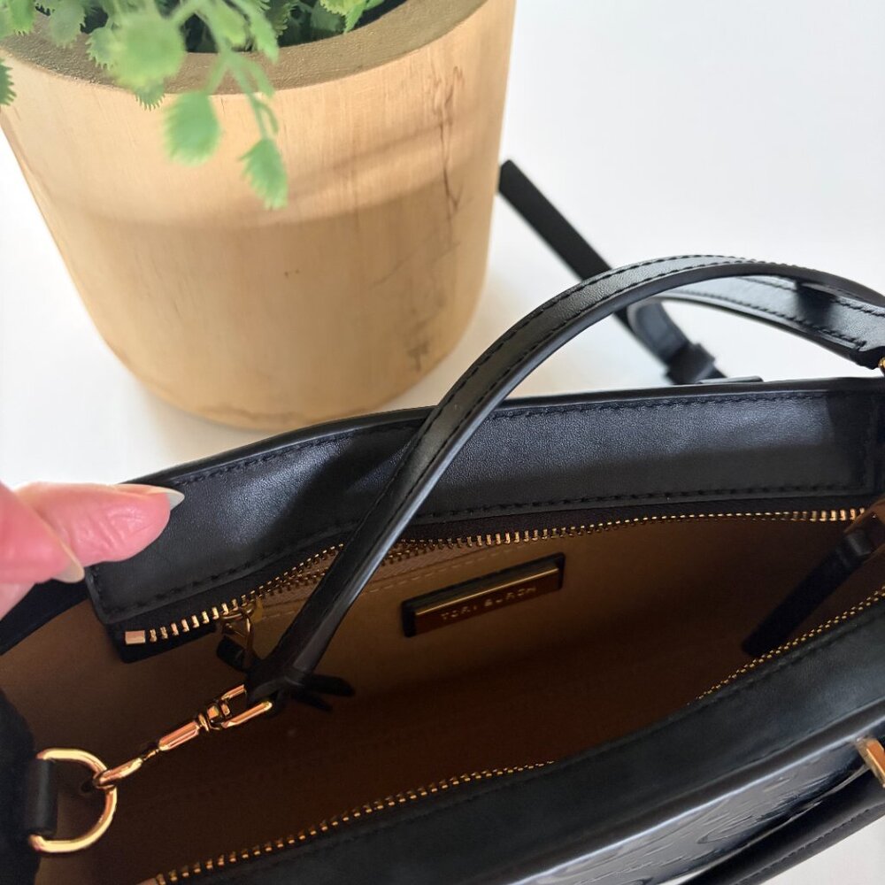 Tory Burch Small T Monogram Embossed East-West Top Handle Bag - Retail $490 - Picture 5 of 6